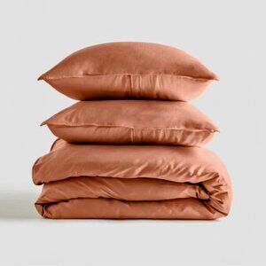 NWT Quince Bamboo King Duvet Cover Set in Clay